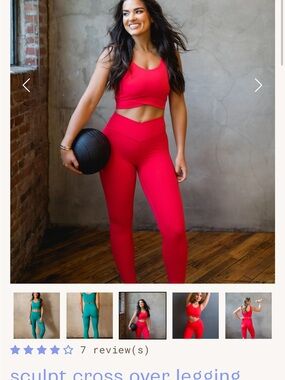 Salt Project Sculpt Cross Over Legging - Cherry